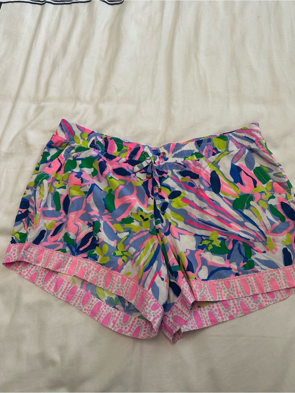 Lilly Pulitzer Pink, Blue and Green Printed Athletic Shorts